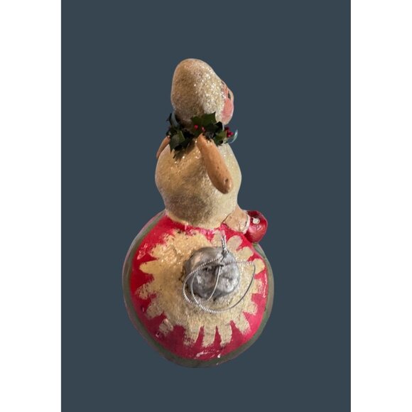 2004 Penny Mcallister Paper Mache Girl on Ornament Christmas Figurine Folk Art - Picture 3 of 8